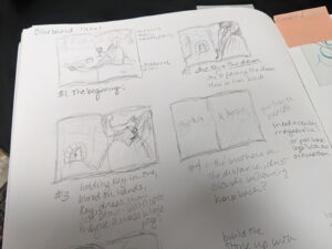 Original sketches in pencil of the Bluebeard series I wanted to create