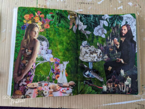Image of art journal spread for 1st in my Bluebeard series