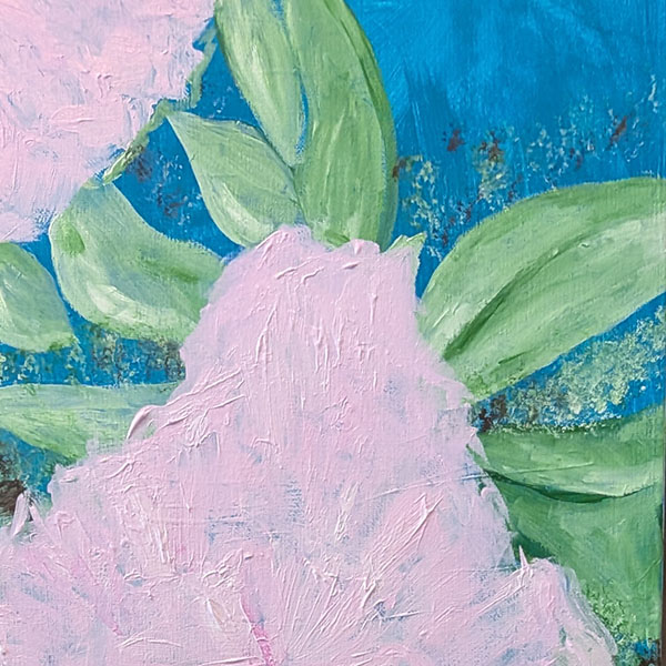 close up of my painting of my idea of the leaves